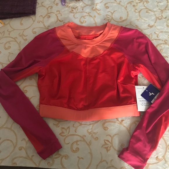 JoyLab Tops Joy Lab Pink And Orange Long Sleeve Crop Workout M